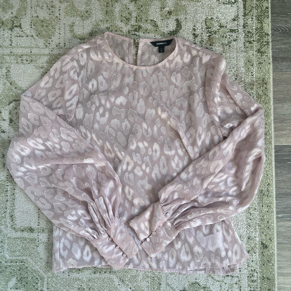 Express Light Pink Cheetah Blouse